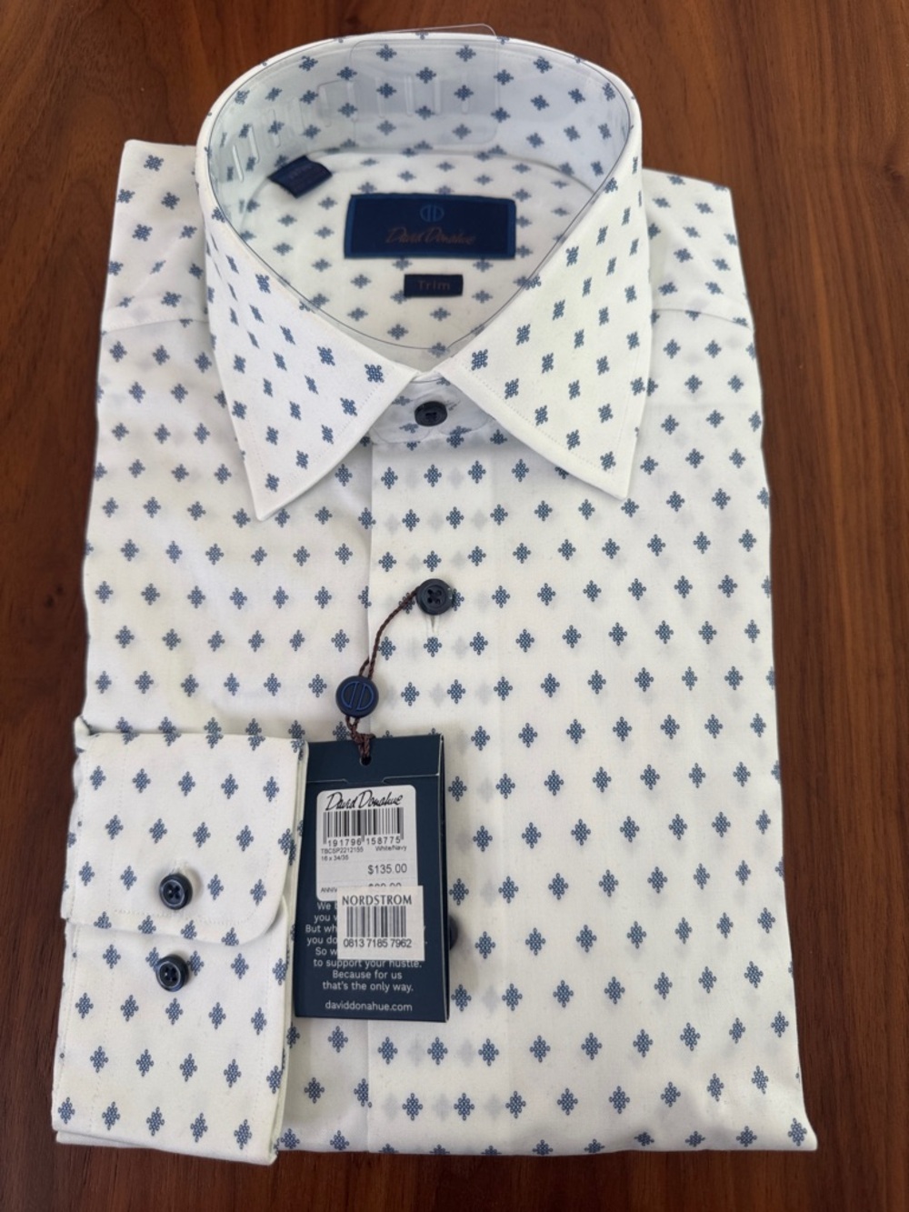 David Donahue Button Down Dress Shirt with Tags - MSRP $135